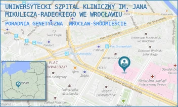 PORADNIA GENETYCZNA - UNIWERSYTECKI SZPITAL KLINICZNY IM. JANA MIKULICZA-RADECKIEGO WE WROCŁAWIU - UL. MARII CURIE-SKŁODOWSKIEJ 50/52,  WROCŁAW-ŚRÓDMIEŚCIE
