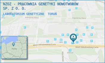 LABORATORIUM GENETYCZNE - NZOZ - PRACOWNIA GENETYKI NOWOTWORÓW SP. Z O. O. - MARII SKŁODOWSKIEJ-CURIE 73,  TORUŃ