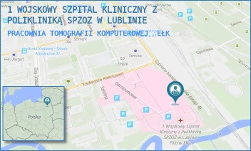 PRACOWNIA TOMOGRAFII KOMPUTEROWEJ - 1 WOJSKOWY SZPITAL KLINICZNY Z POLIKLINIKĄ SPZOZ W LUBLINIE - TADEUSZA KOŚCIUSZKI 30, EŁK