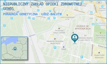PORADNIA GENETYCZNA - NIEPUBLICZNY ZAKŁAD OPIEKI ZDROWOTNEJ GENOS - UL. ŻUBARDZKA 4,  ŁÓDŹ-BAŁUTY