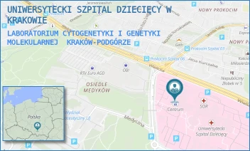 LABORATORIUM CYTOGENETYKI I GENETYKI MOLEKULARNEJ - UNIWERSYTECKI SZPITAL DZIECIĘCY W KRAKOWIE - UL. WIELICKA 265,  KRAKÓW-PODGÓRZE