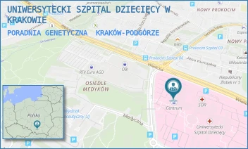 PORADNIA GENETYCZNA - UNIWERSYTECKI SZPITAL DZIECIĘCY W KRAKOWIE - UL. WIELICKA 265,  KRAKÓW-PODGÓRZE