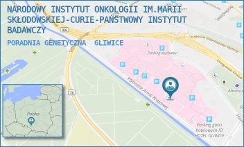 PORADNIA GENETYCZNA - NARODOWY INSTYTUT ONKOLOGII IM.MARII SKŁODOWSKIEJ-CURIE-PAŃSTWOWY INSTYTUT BADAWCZY - UL. WYBRZEŻE ARMII KRAJOWEJ 15,  GLIWICE