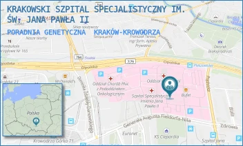 PORADNIA GENETYCZNA - KRAKOWSKI SZPITAL SPECJALISTYCZNY IM. ŚW. JANA PAWŁA II - UL. PRĄDNICKA 80,  KRAKÓW-KROWODRZA