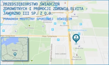 PORADNIA MEDYCYNY SPORTOWEJ - PRZEDSIĘBIORSTWO ŚWIADCZEŃ ZDROWOTNYCH I PROMOCJI ZDROWIA ELVITA - JAWORZNO III SP. Z O.O. - UL. CHEMIKÓW 5,  OŚWIĘCIM