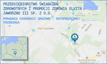 PORADNIA CHIRURGII URAZOWO - ORTOPEDYCZNEJ - PRZEDSIĘBIORSTWO ŚWIADCZEŃ ZDROWOTNYCH I PROMOCJI ZDROWIA ELVITA - JAWORZNO III SP. Z O.O. - UL. HARCERSKA 13,  TRZEBINIA