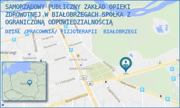 DZIAŁ /PRACOWNIA/ FIZJOTERAPII - SAMORZĄDOWY PUBLICZNY ZAKŁAD OPIEKI ZDROWOTNEJ W BIAŁOBRZEGACH SPÓŁKA Z OGRANICZONĄ ODPOWIEDZIALNOŚCIĄ - SPACEROWA 10,  BIAŁOBRZEGI