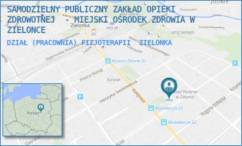 DZIAŁ (PRACOWNIA) FIZJOTERAPII - MIEJSKA PRZYCHODNIA ZDROWIA SAMODZIELNY PUBLICZNY ZAKŁAD OPIEKI ZDROWOTNEJ W ZIELONCE - MICKIEWICZA 18,  ZIELONKA