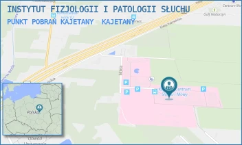 PUNKT POBRAŃ KAJETANY - INSTYTUT FIZJOLOGII I PATOLOGII SŁUCHU - MOKRA 17,  KAJETANY