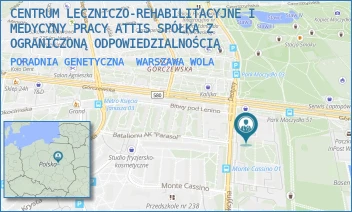 PORADNIA GENETYCZNA - CENTRUM LECZNICZO-REHABILITACYJNE I MEDYCYNY PRACY ATTIS SPÓŁKA Z OGRANICZONĄ ODPOWIEDZIALNOŚCIĄ - GÓRCZEWSKA 89,  WARSZAWA WOLA