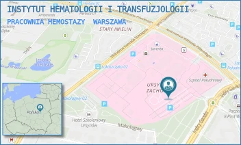PRACOWNIA HEMOSTAZY - INSTYTUT HEMATOLOGII I TRANSFUZJOLOGII - INDIRY GANDHI 14,  WARSZAWA