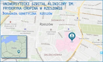PORADNIA GENETYCZNA - UNIWERSYTECKI SZPITAL KLINICZNY IM. FRYDERYKA CHOPINA W RZESZOWIE - UL. CHOPINA 2,  RZESZÓW