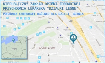 PORADNIA CHIRURGII OGÓLNEJ DLA DZIECI - NIEPUBLICZNY ZAKŁAD OPIEKI ZDROWOTNEJ PRZYCHODNIA LEKARSKA "DZIAŁKI LEŚNE" - UL. WARSZAWSKA 34-36,  GDYNIA