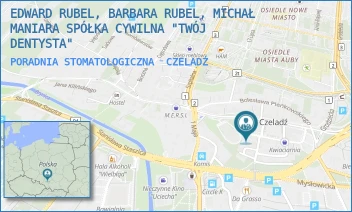 PORADNIA STOMATOLOGICZNA - EDWARD RUBEL, BARBARA RUBEL, MICHAŁ MANIARA SPÓŁKA CYWILNA "TWÓJ DENTYSTA" - UL. KOŚCIELNA 3,  CZELADŹ