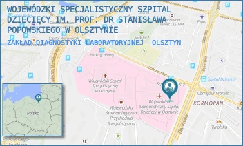ZAKŁAD DIAGNOSTYKI LABORATORYJNEJ - WOJEWÓDZKI SPECJALISTYCZNY SZPITAL DZIECIĘCY IM. PROF. DR STANISŁAWA POPOWSKIEGO W OLSZTYNIE - ŻOŁNIERSKA 18 A,  OLSZTYN