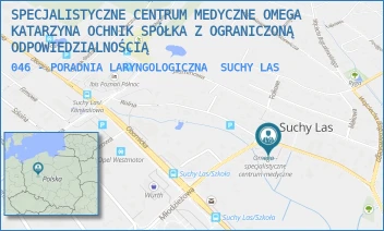 046 - PORADNIA LARYNGOLOGICZNA - SPECJALISTYCZNE CENTRUM MEDYCZNE OMEGA KATARZYNA OCHNIK SPÓŁKA Z OGRANICZONĄ ODPOWIEDZIALNOŚCIĄ - ROLNA 17,  SUCHY LAS